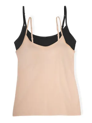 So Smooth Modal Cami Top w/ Built In Shelf Bra 2-Pack