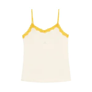 Soft Silk Camisole with Contrast Lace