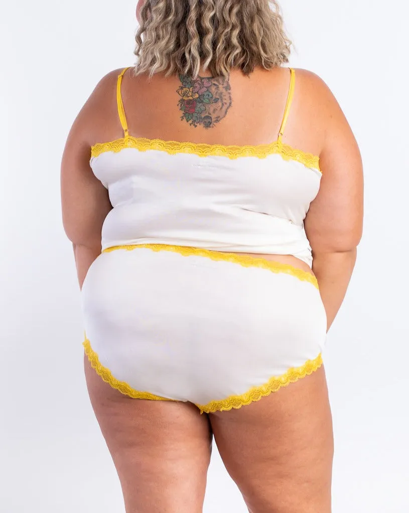 Soft Silk Camisole with Contrast Lace