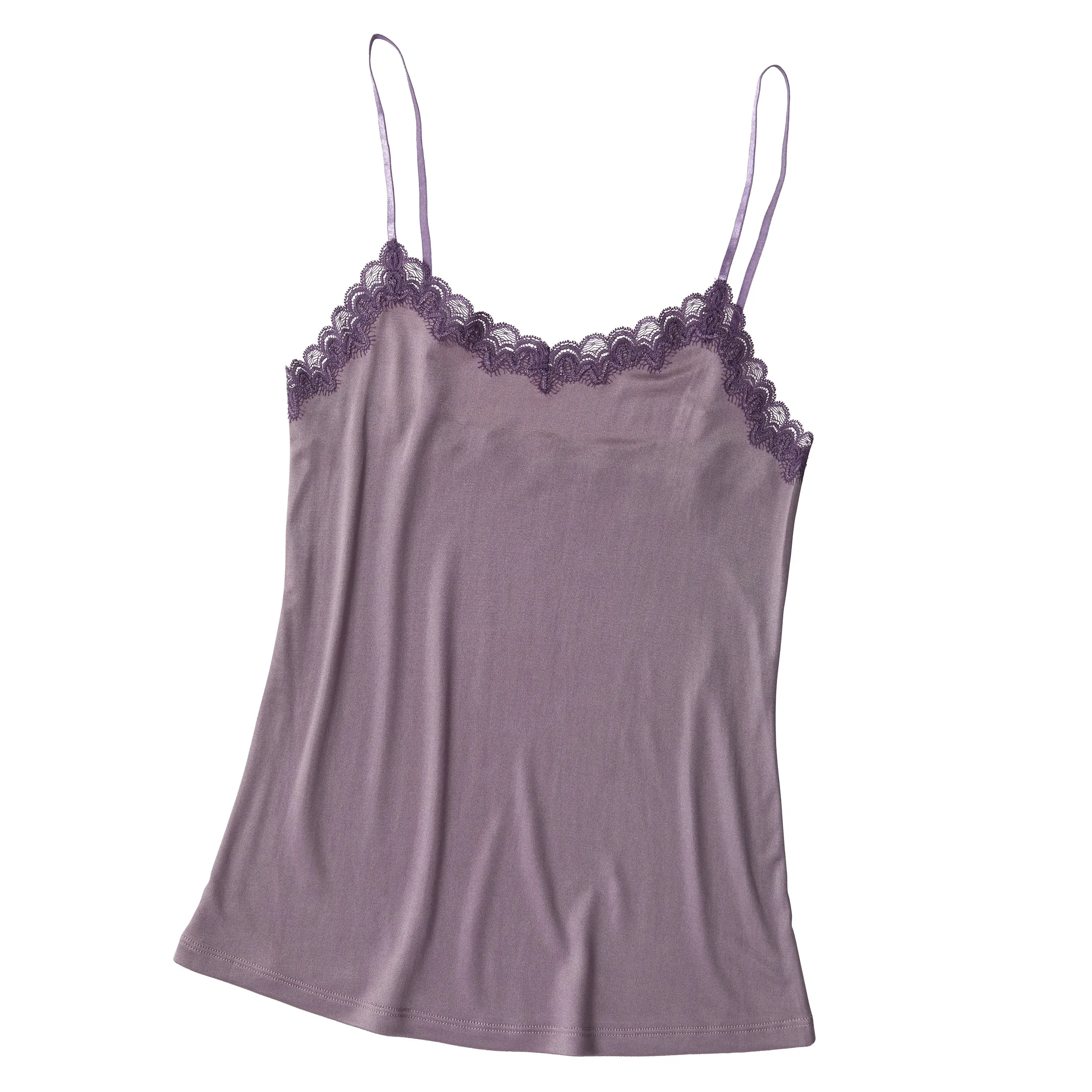 Soft Silk Camisole with Contrast Lace