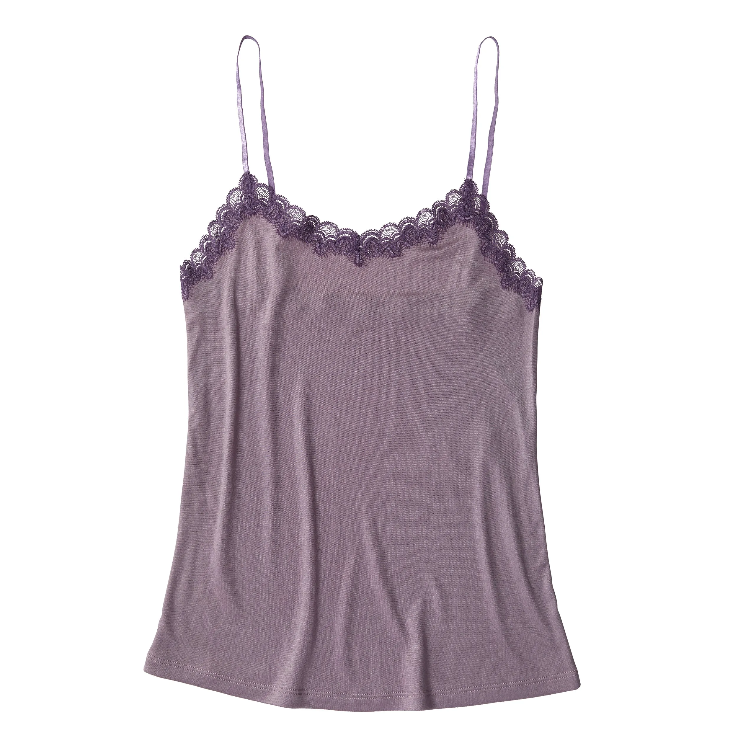 Soft Silk Camisole with Contrast Lace