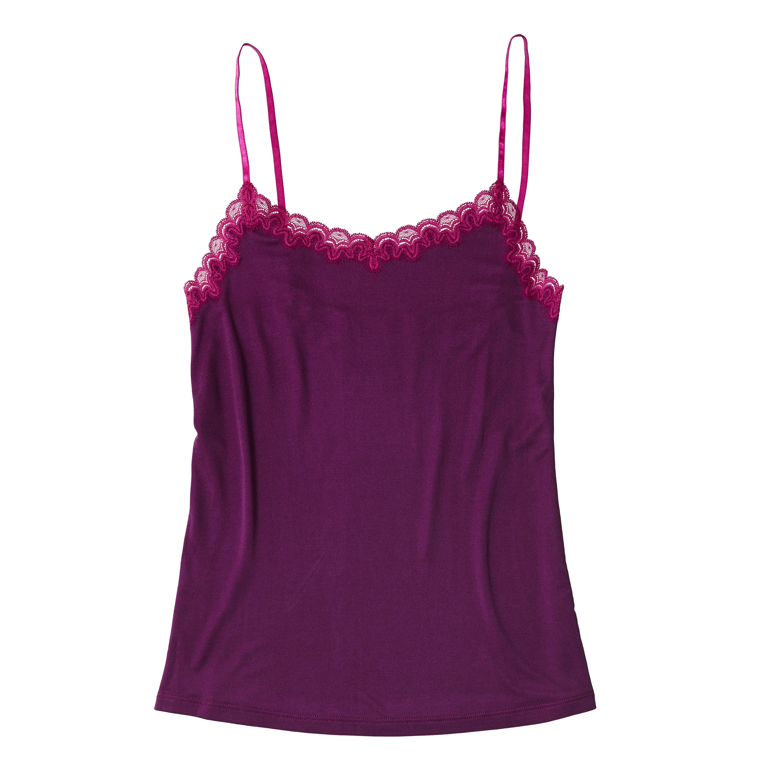 Soft Silk Camisole with Contrast Lace