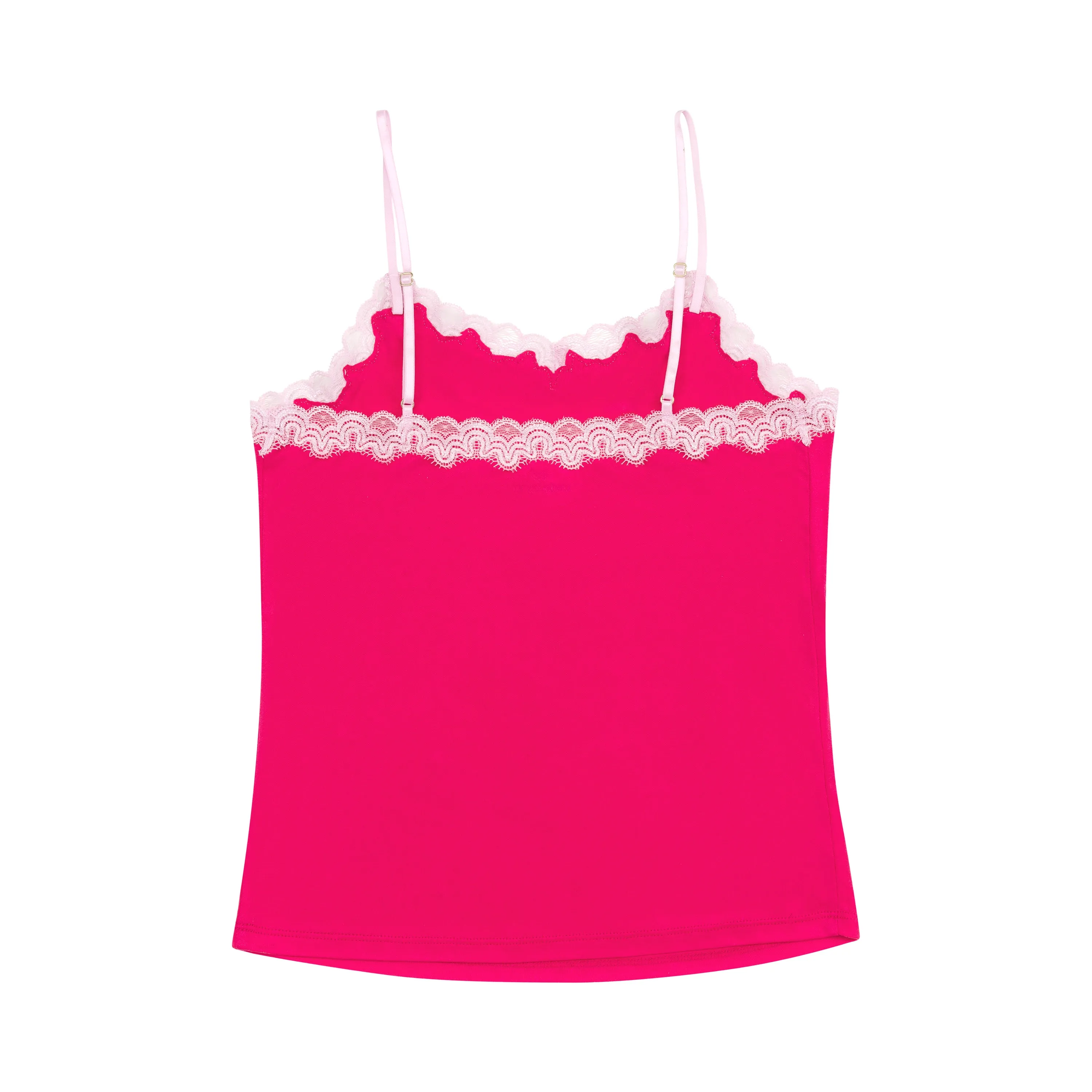 Soft Silk Camisole with Contrast Lace