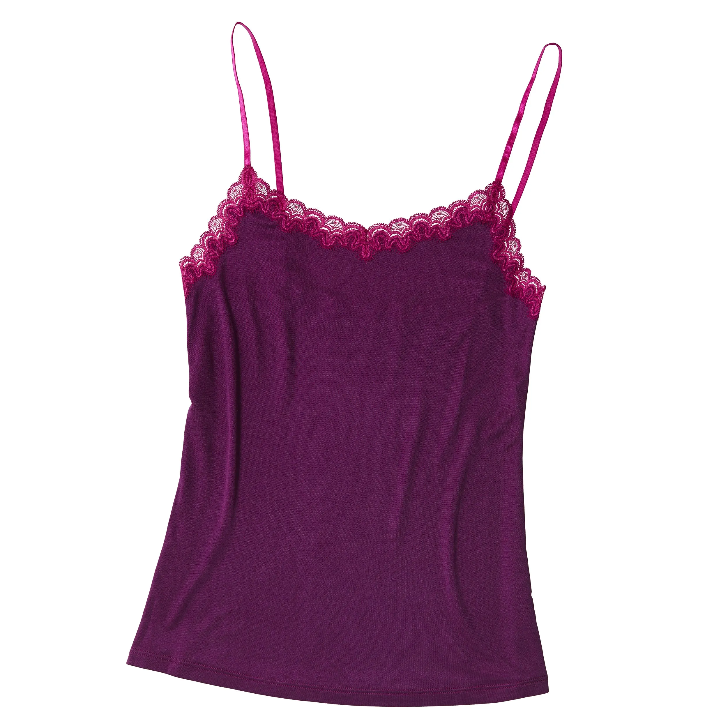 Soft Silk Camisole with Contrast Lace