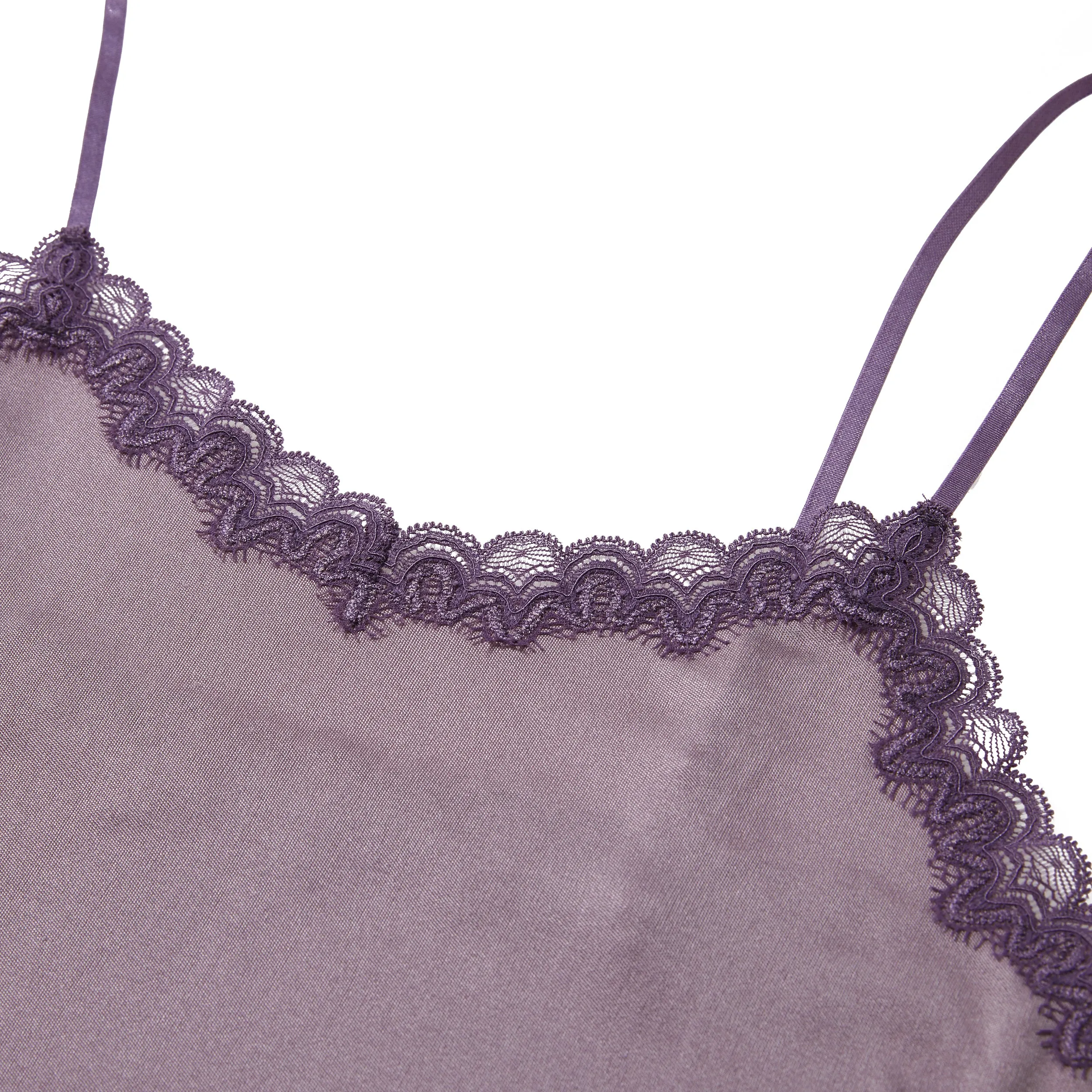 Soft Silk Camisole with Contrast Lace