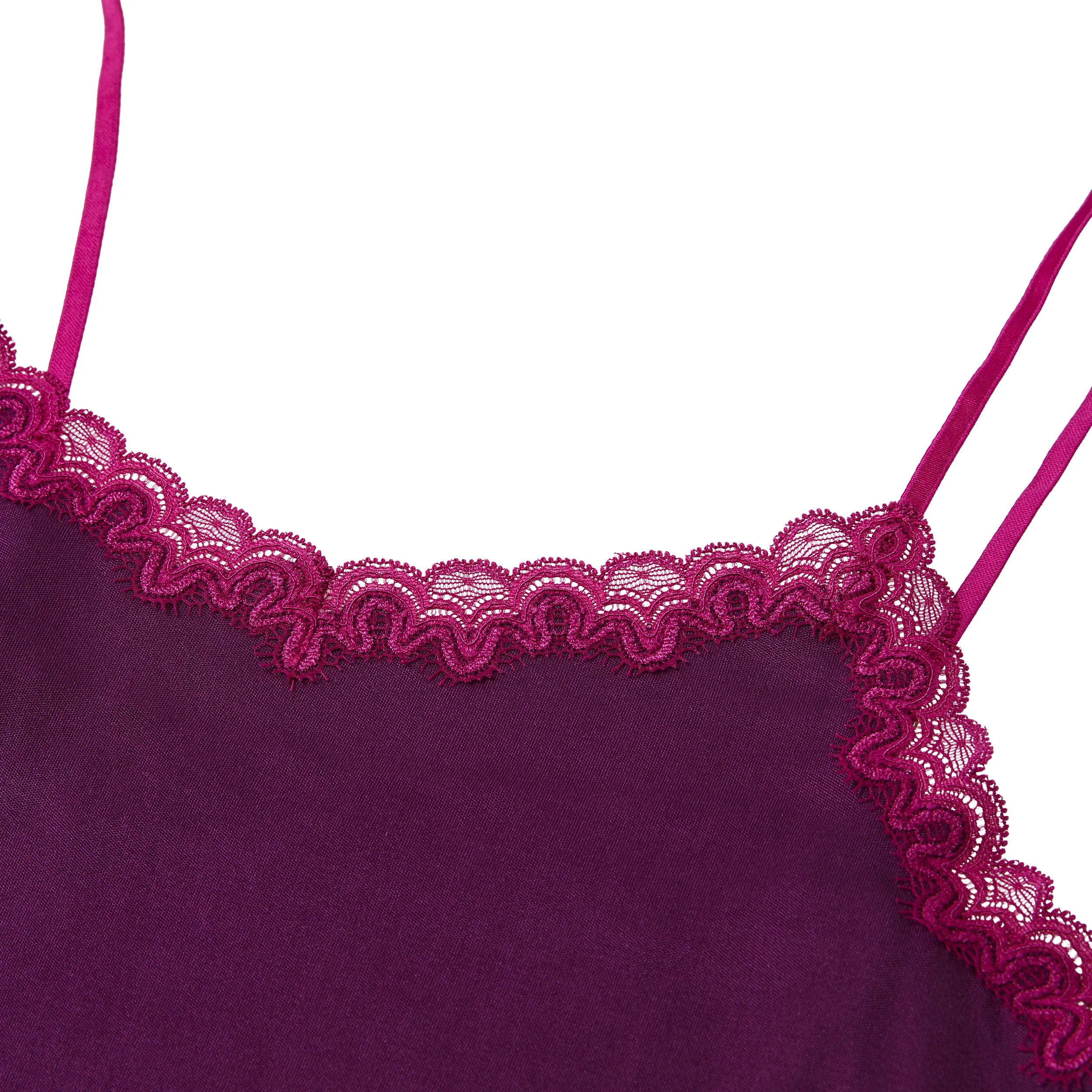 Soft Silk Camisole with Contrast Lace