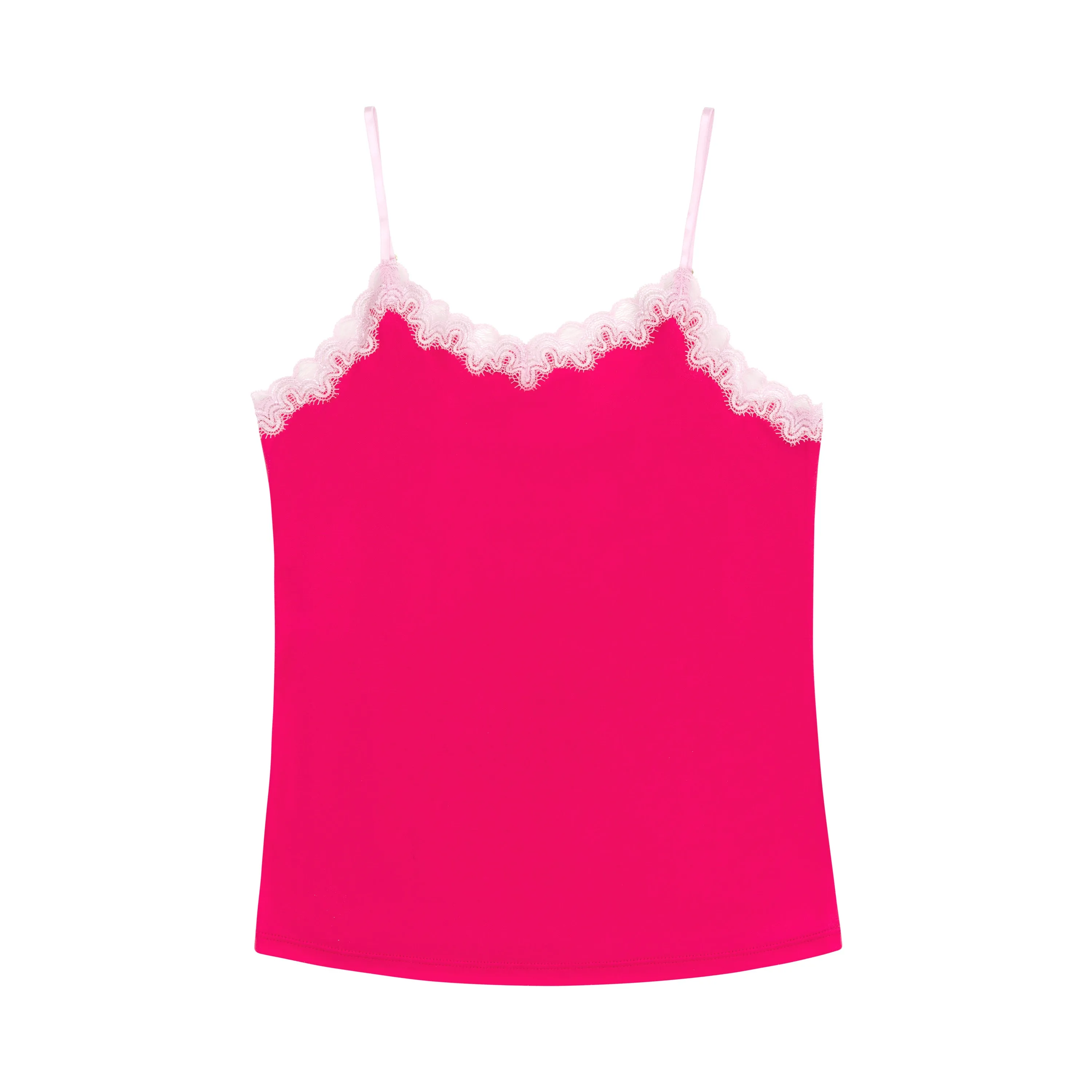 Soft Silk Camisole with Contrast Lace