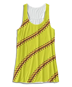 Softball Stitch Racerback Tank Top