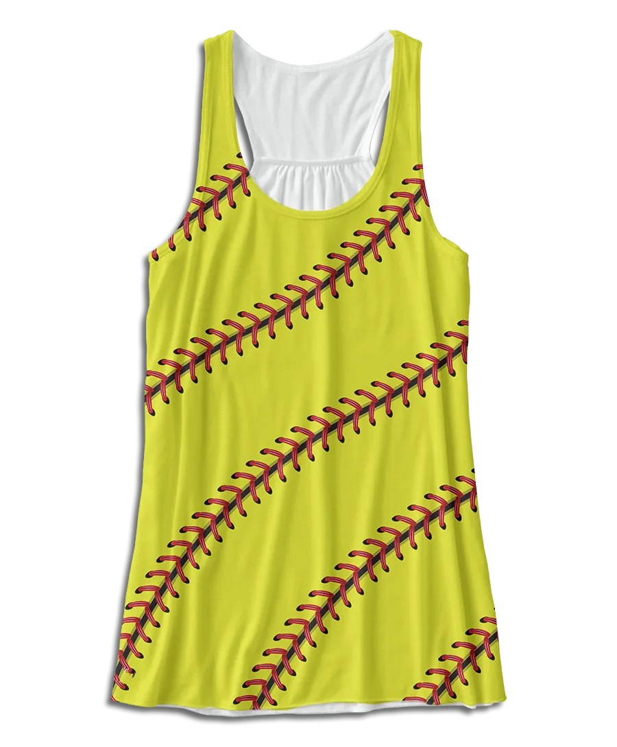 Softball Stitch Racerback Tank Top