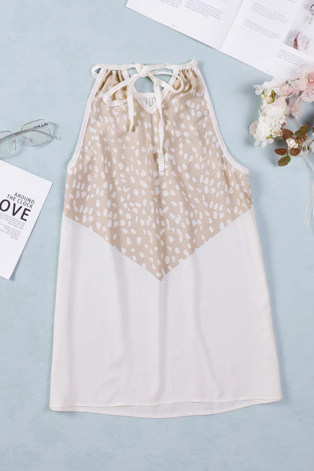 Spotted Splice Halter Tank