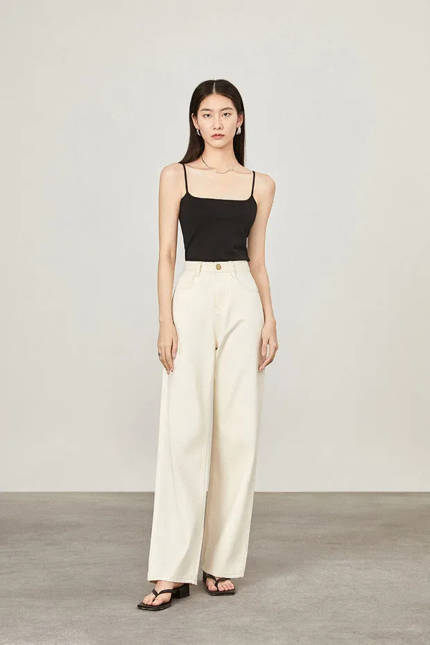 Square Neck Camisole Top in Black