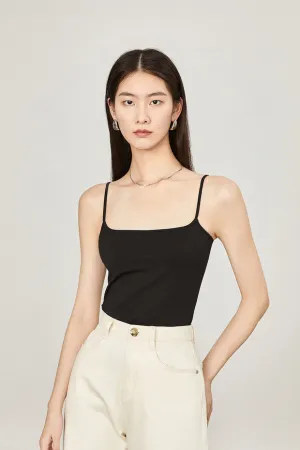 Square Neck Camisole Top in Black
