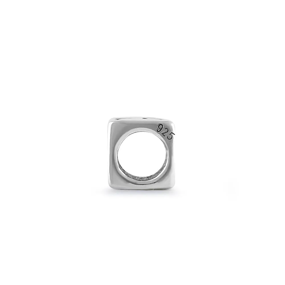 Sterling Silver 4.5mm Letter T Cube Pendant