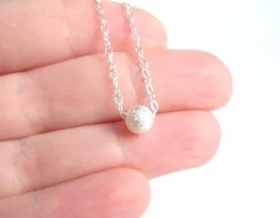 Sterling Silver Ball Necklace, little silver ball necklace, small single ball necklace, plain ball necklace, ball bead necklace, everyday