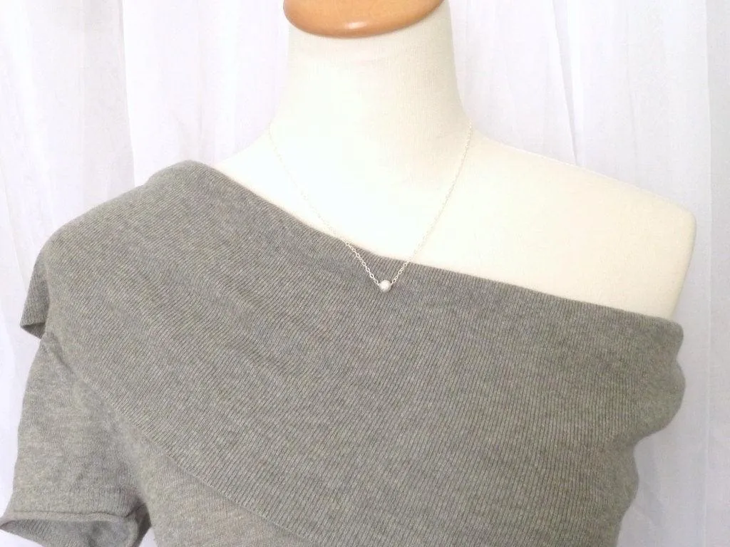 Sterling Silver Ball Necklace, little silver ball necklace, small single ball necklace, plain ball necklace, ball bead necklace, everyday