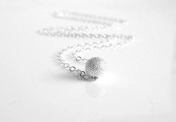 Sterling Silver Ball Necklace, little silver ball necklace, small single ball necklace, plain ball necklace, ball bead necklace, everyday