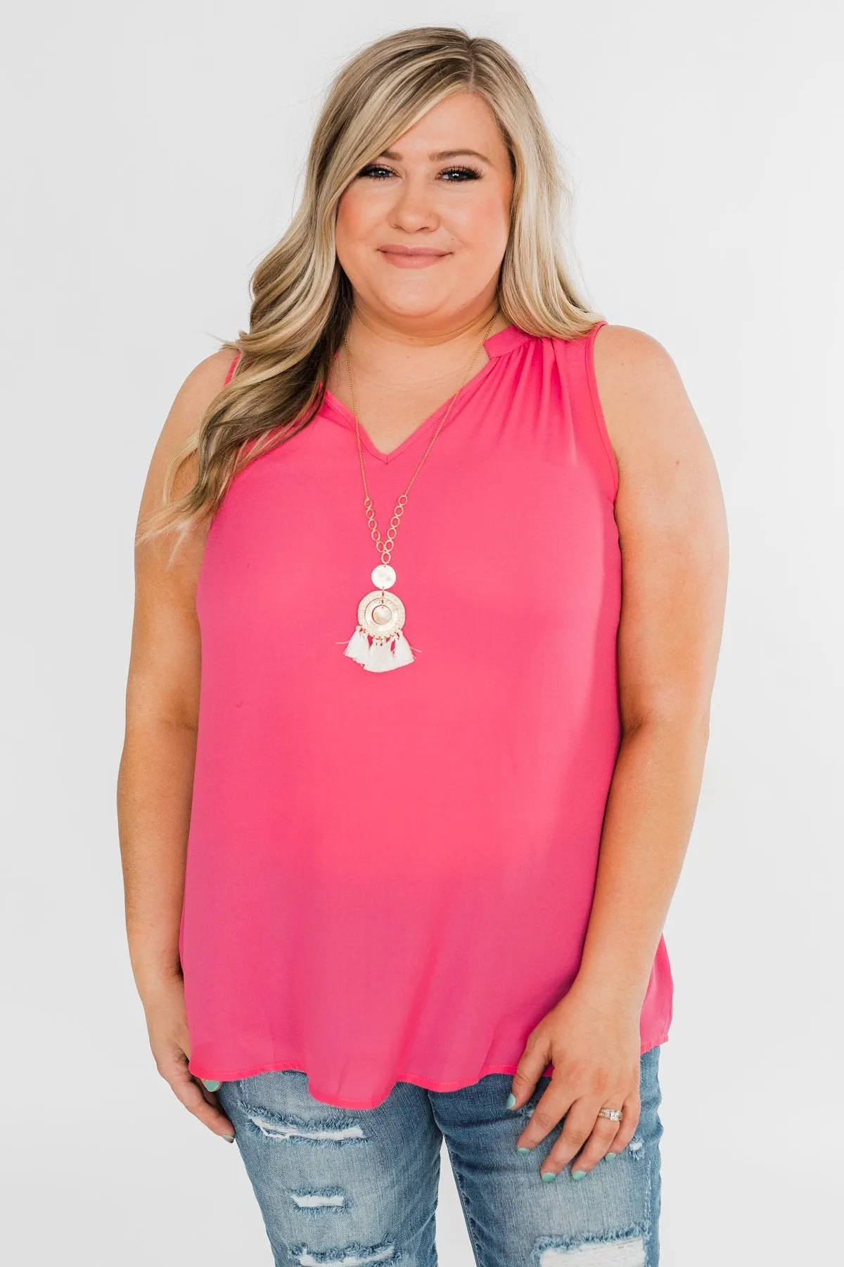 Summer Ready Sheer Pink Tank Top