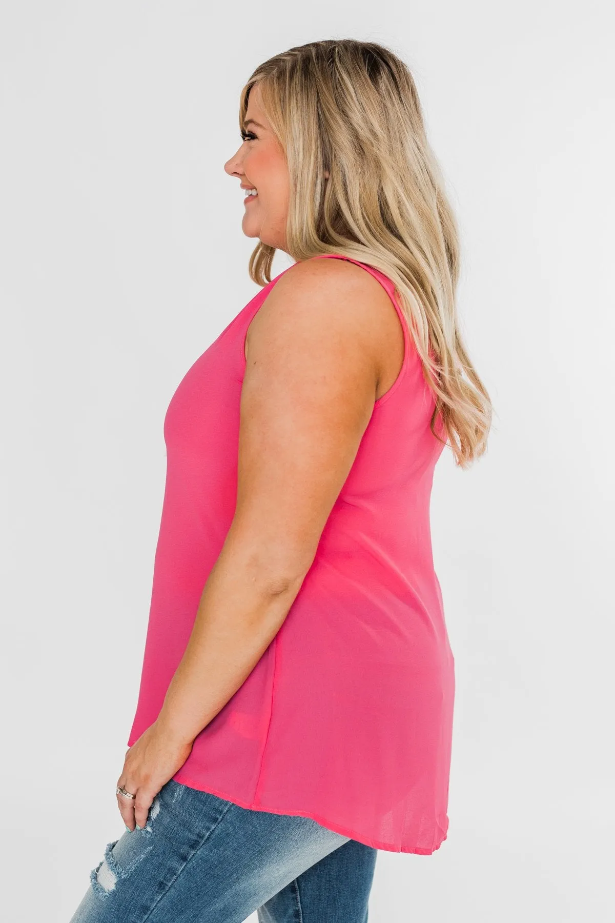Summer Ready Sheer Pink Tank Top