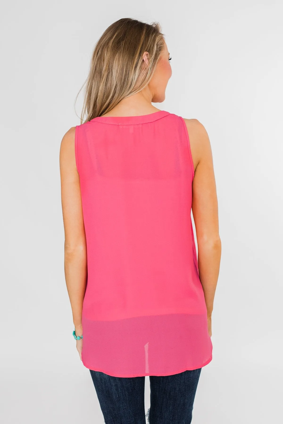 Summer Ready Sheer Pink Tank Top