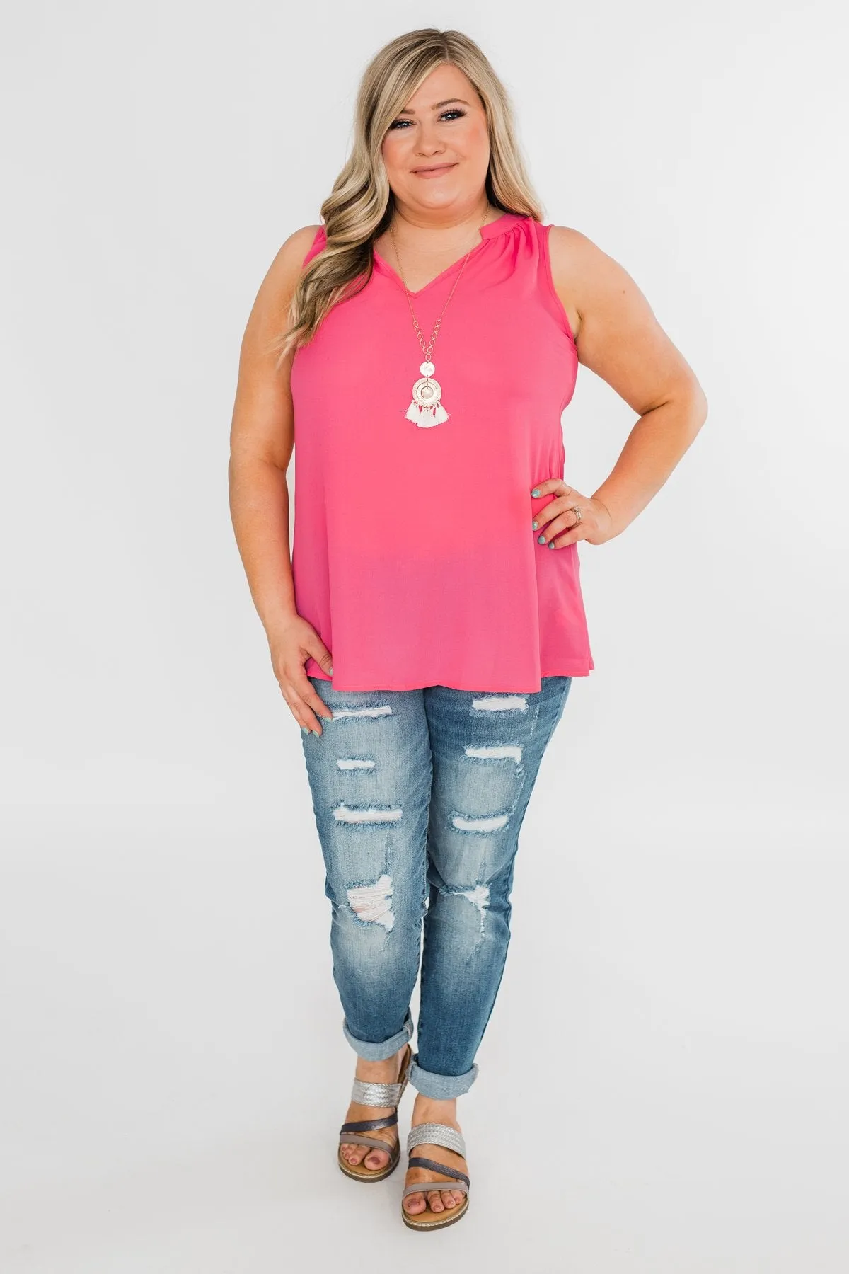 Summer Ready Sheer Pink Tank Top