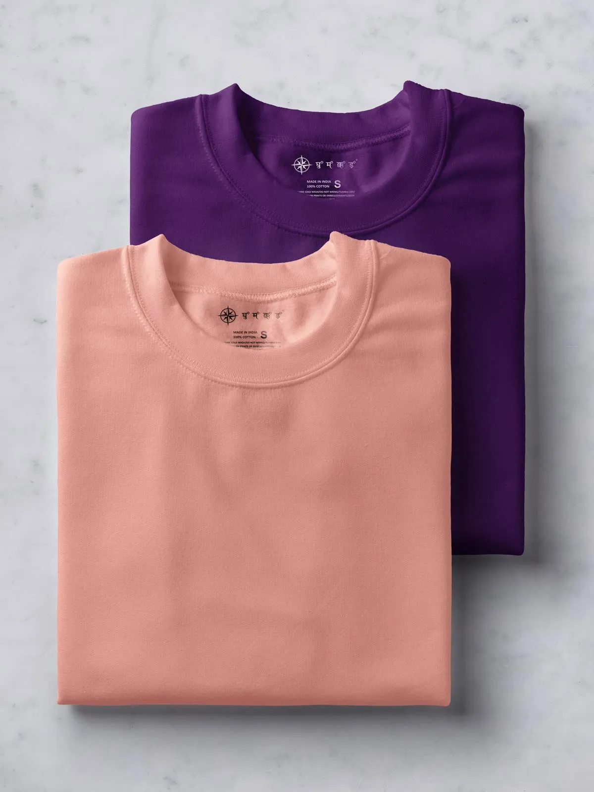 Sunset Pink & Deep Purple T shirts Combo