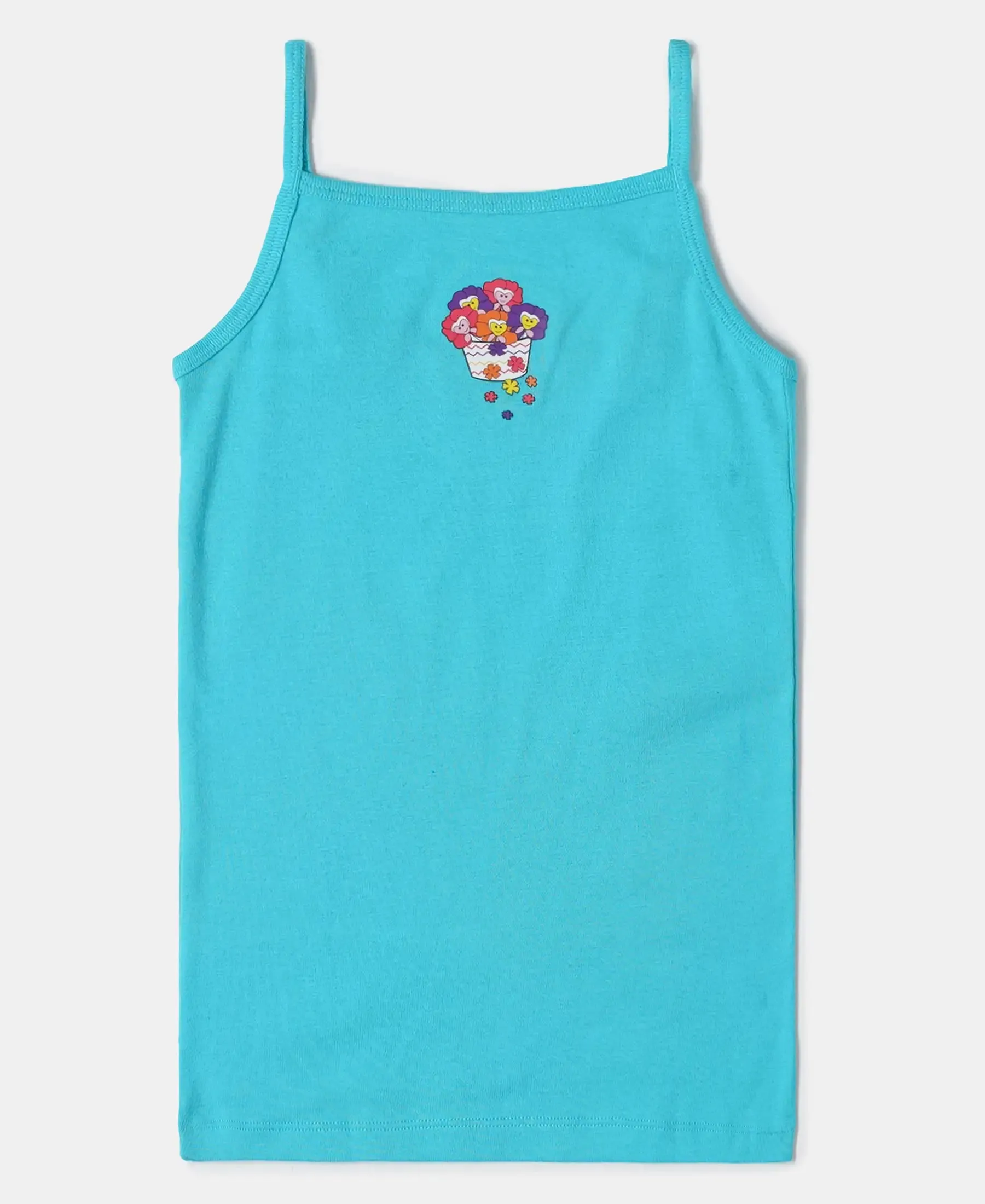 Super Combed Cotton Rib Fabric Spot Printed Camisole with Regular Straps - Assorted (Pack of 3)