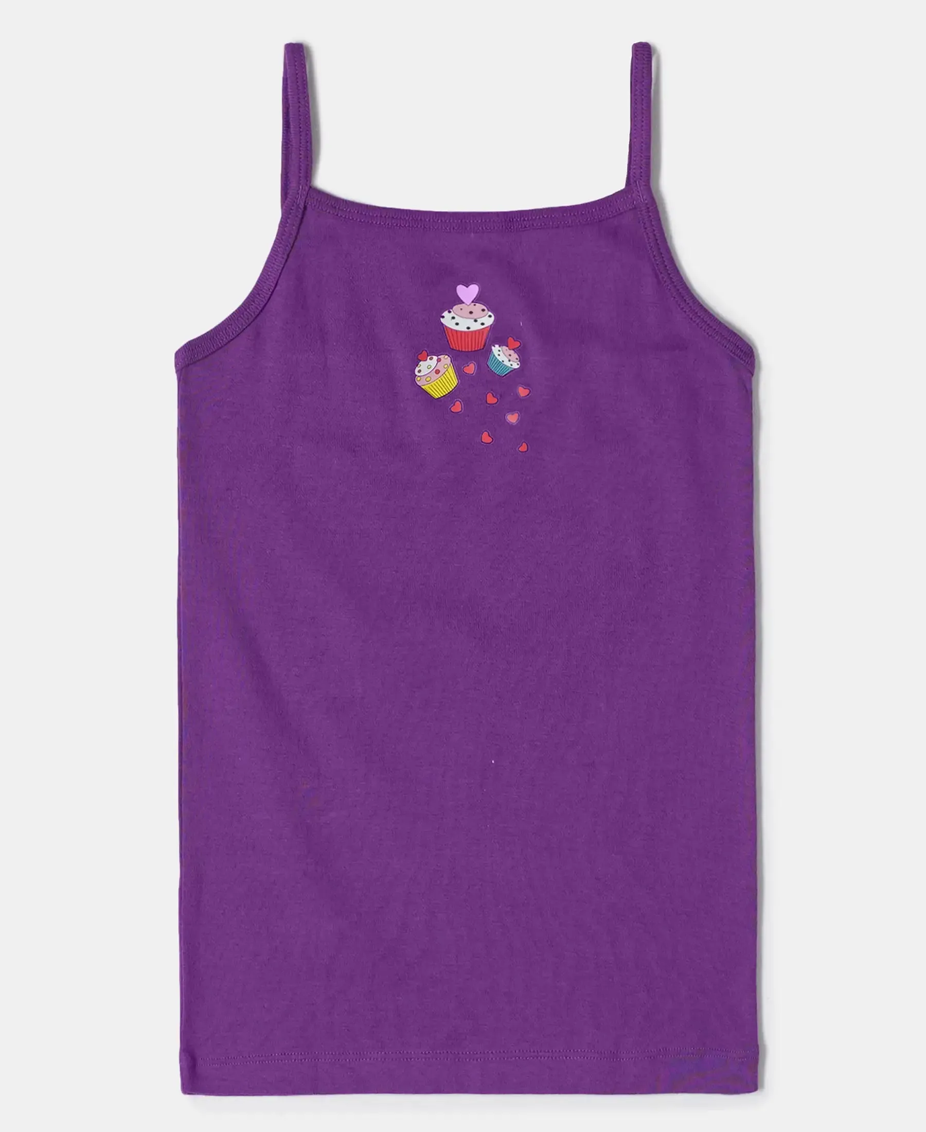 Super Combed Cotton Rib Fabric Spot Printed Camisole with Regular Straps - Assorted (Pack of 3)