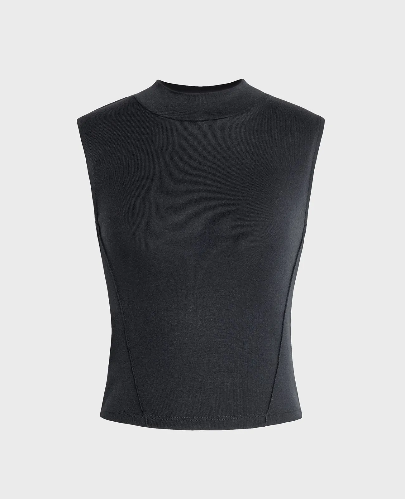 Supima Mock Neck Ribbed Tank