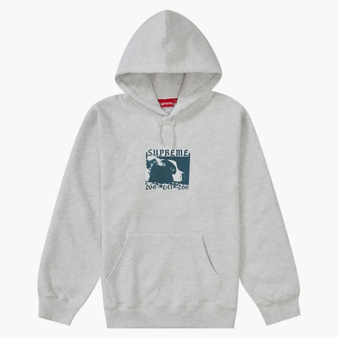 Supreme Dog Eat Dog Hooded Sweatshirt Ash Grey