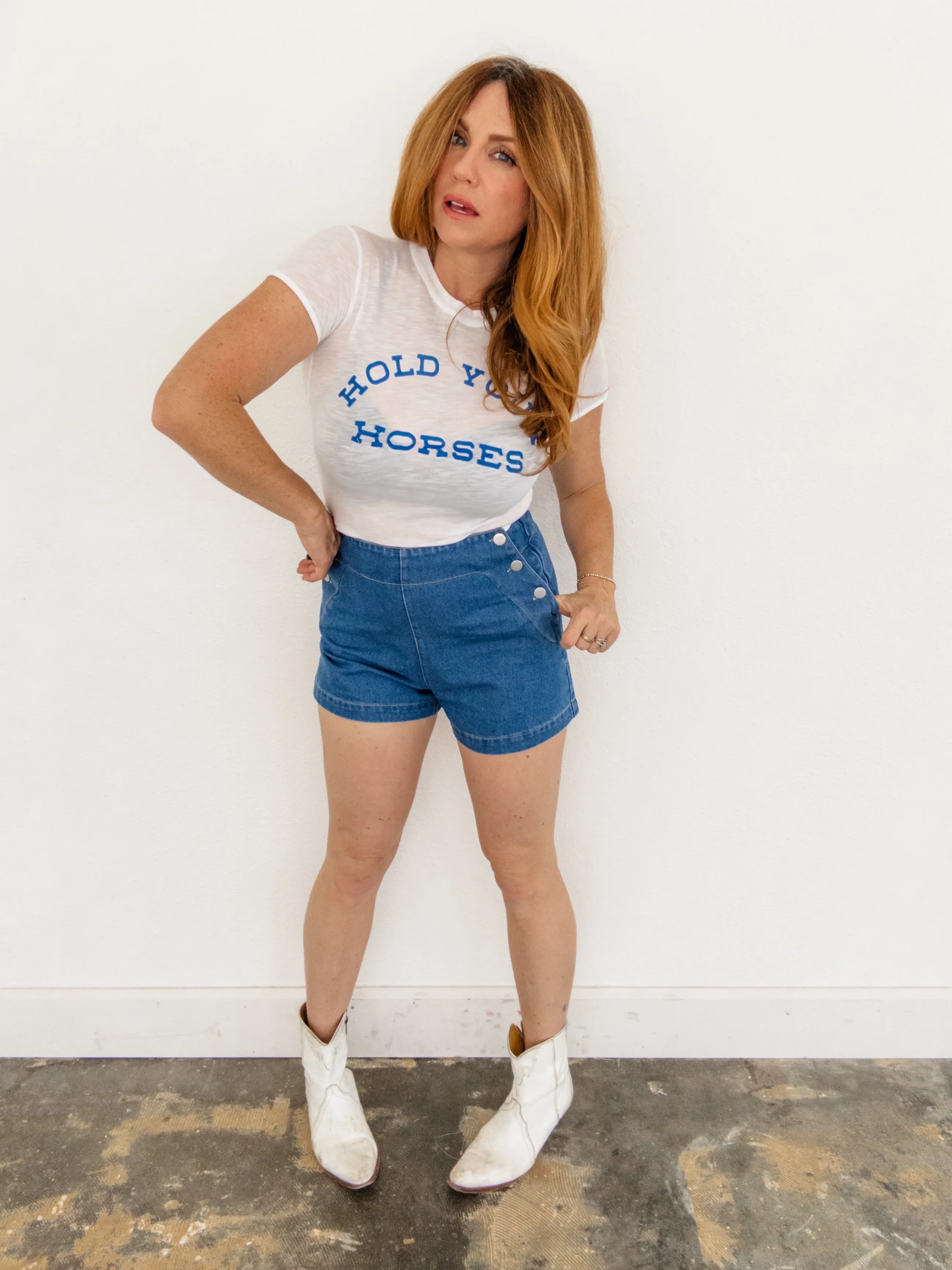 Surfside Double Button Denim Shorts