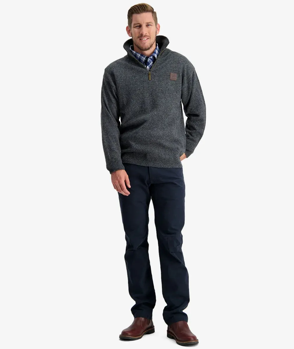 Swanndri Mens Mariner Zip Neck Sweater