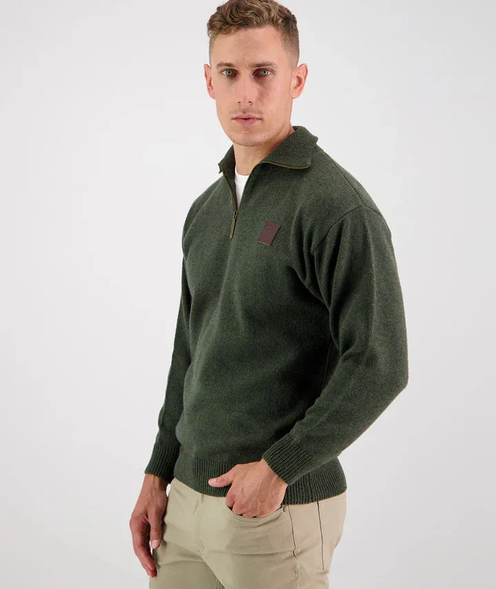 Swanndri Mens Mariner Zip Neck Sweater