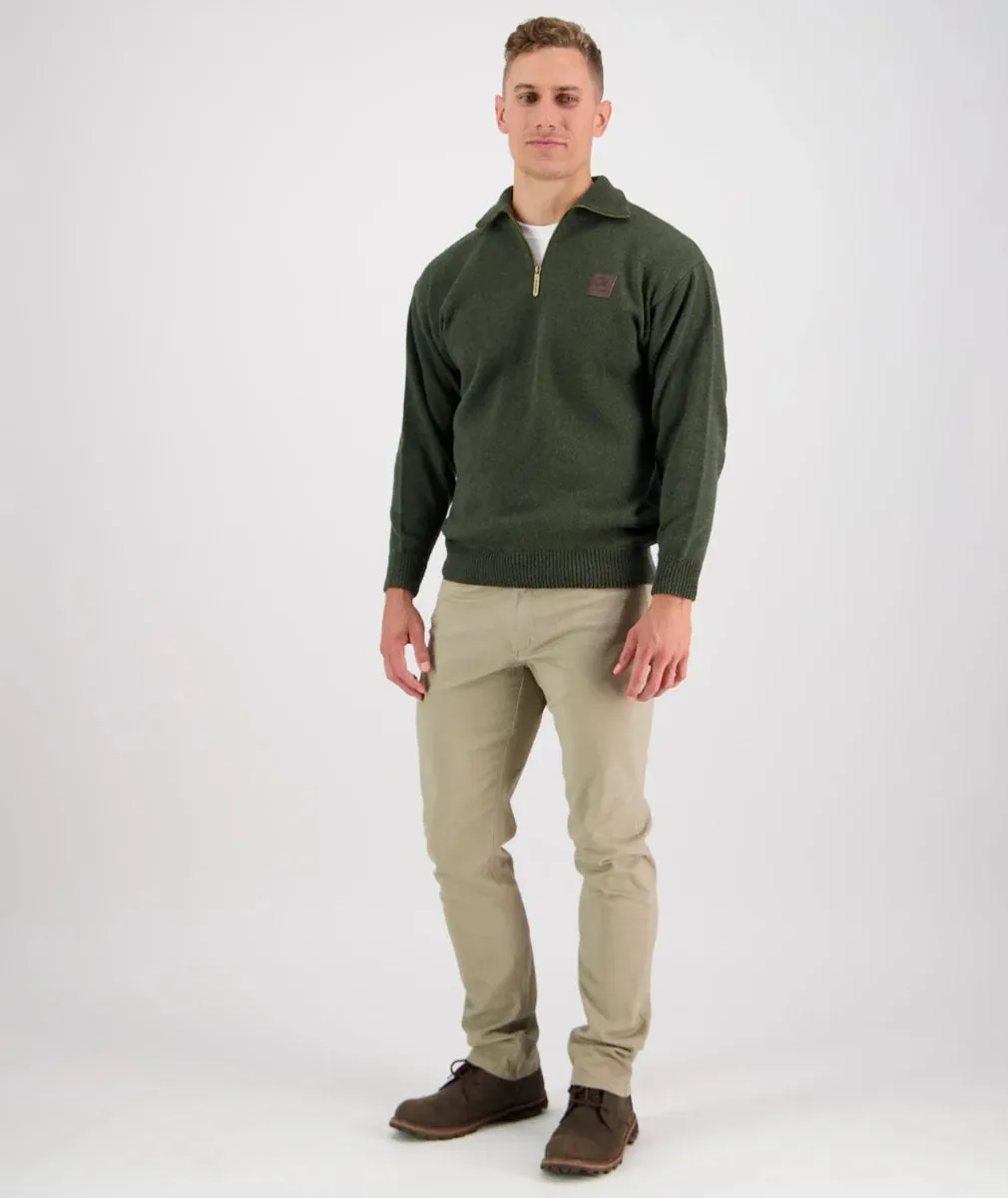 Swanndri Mens Mariner Zip Neck Sweater
