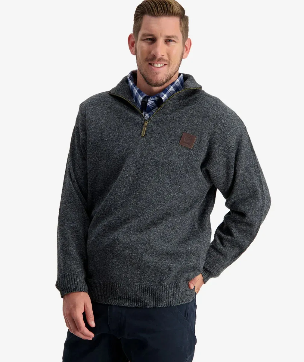 Swanndri Mens Mariner Zip Neck Sweater