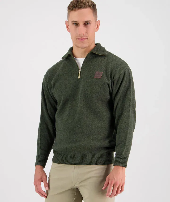 Swanndri Mens Mariner Zip Neck Sweater