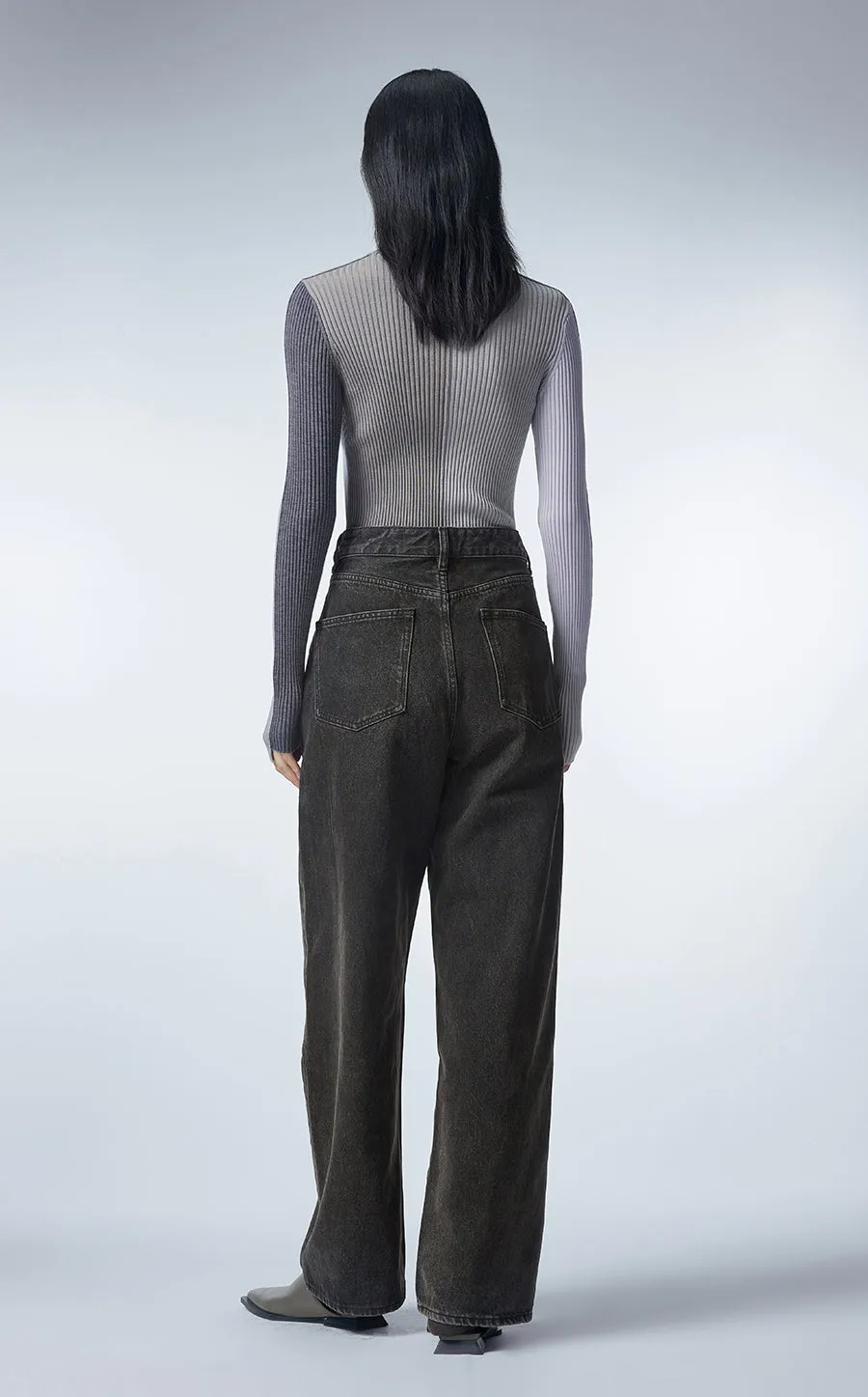 Sweater / JNBY Slim Fit Color Block Wool Sweater