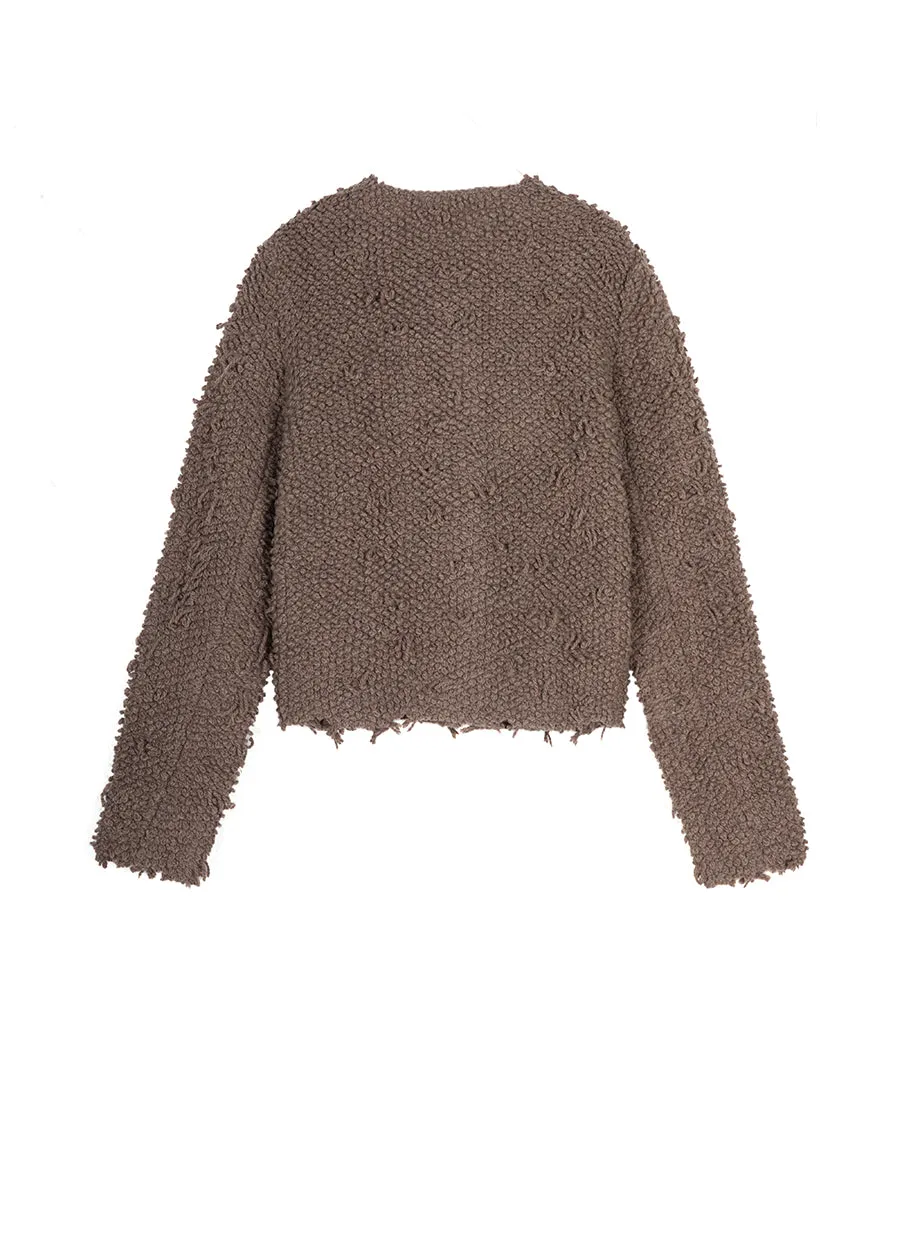 Sweater / JNBY Wool-Blend Pile Cardigan