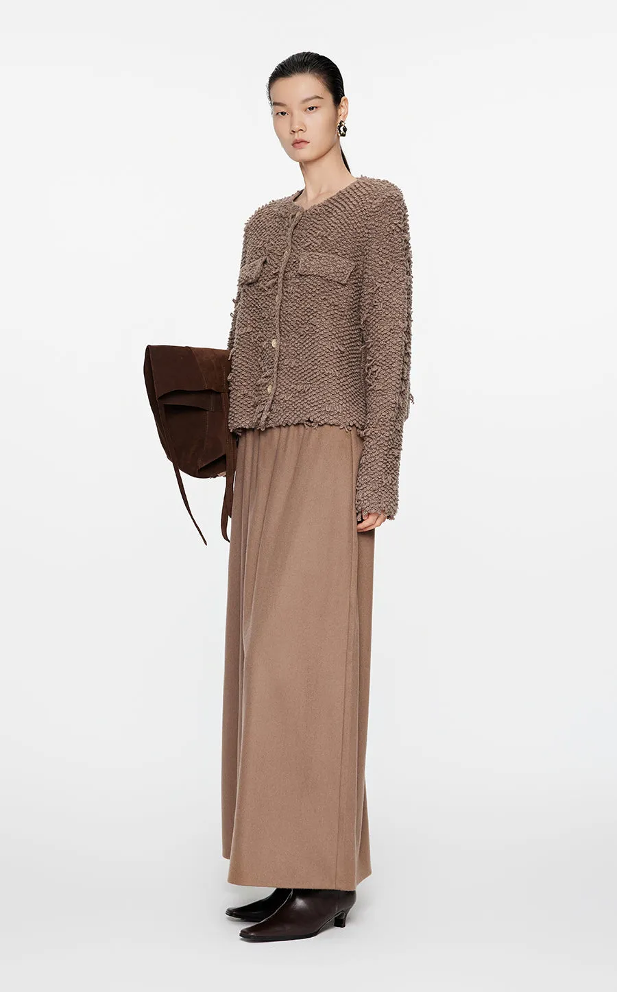 Sweater / JNBY Wool-Blend Pile Cardigan