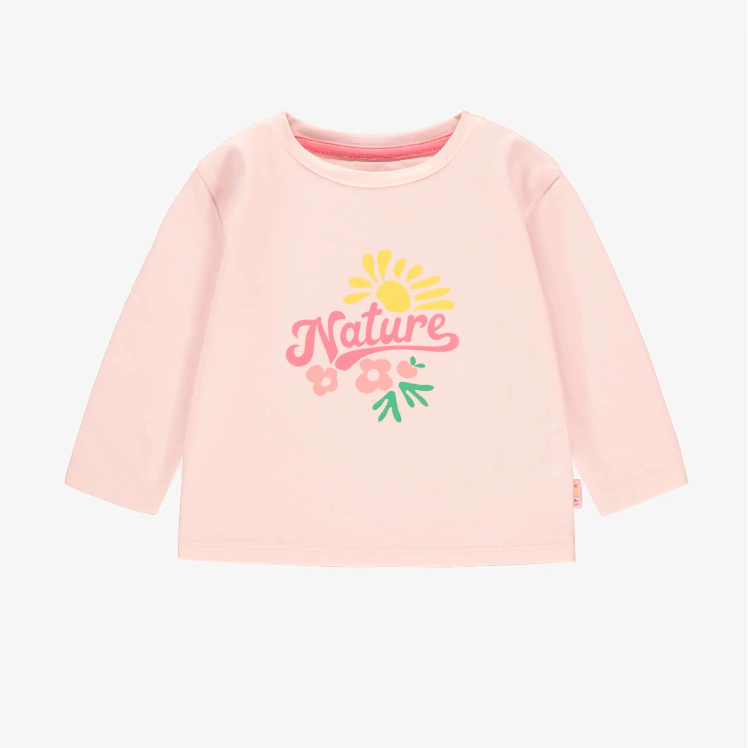 T-shirt rose en jersey avec illustration, bébé || Pink T-shirt in jersey with illustration, baby