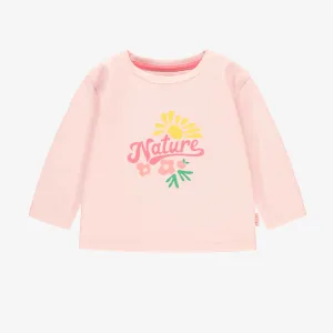 T-shirt rose en jersey avec illustration, bébé || Pink T-shirt in jersey with illustration, baby