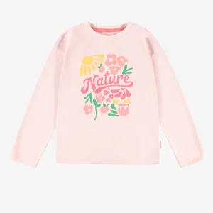 T-shirt rose en jersey avec illustration, enfant || Pink T-shirt in jersey with illustration, child