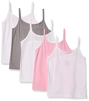 Tagless Cotton Cami Multipack for Girls (Hanes, 5 Pack, Size Medium)