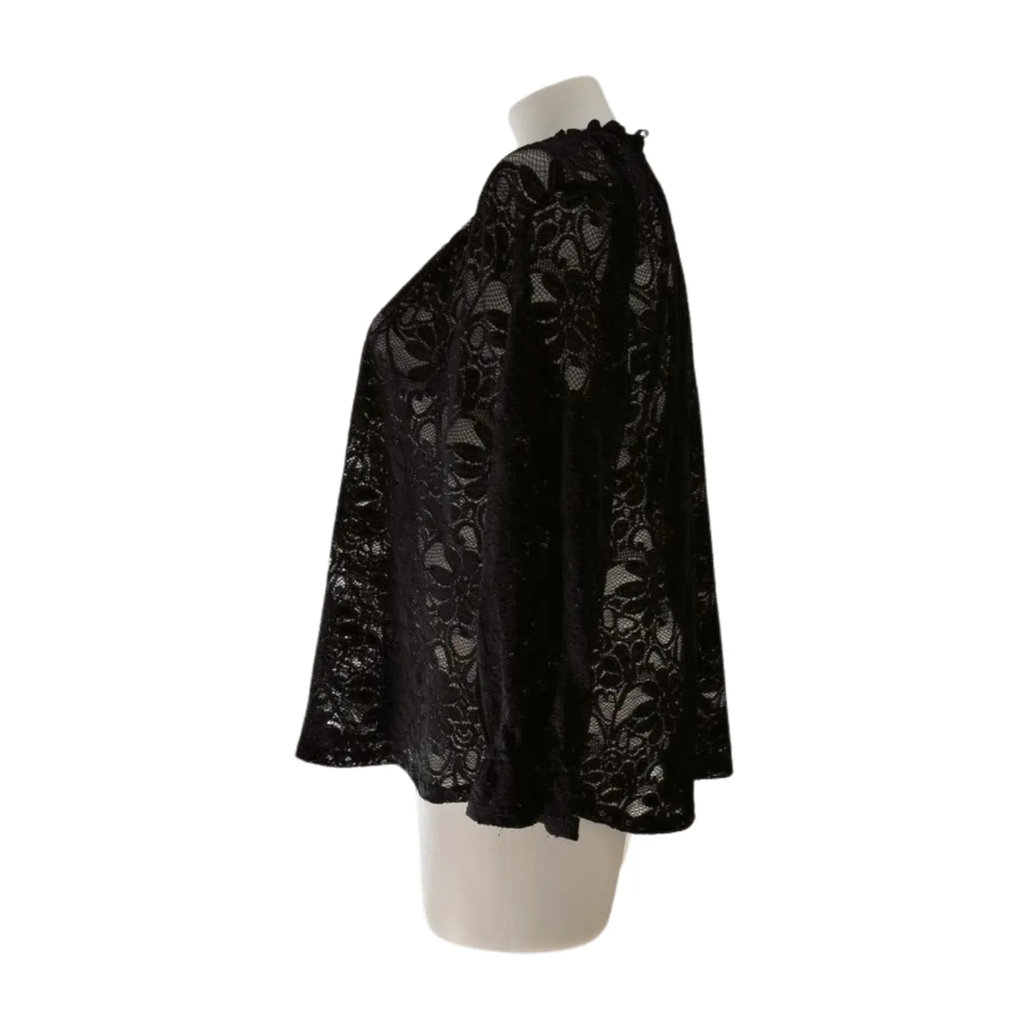 Taking Shape Black Chantilly Lace Evening Overlay Top Size 18