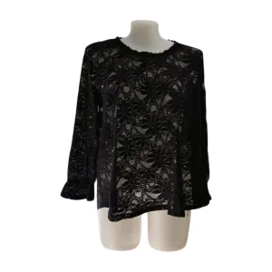 Taking Shape Black Chantilly Lace Evening Overlay Top Size 18