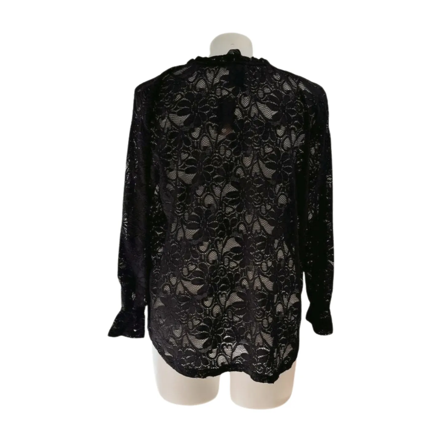 Taking Shape Black Chantilly Lace Evening Overlay Top Size 18