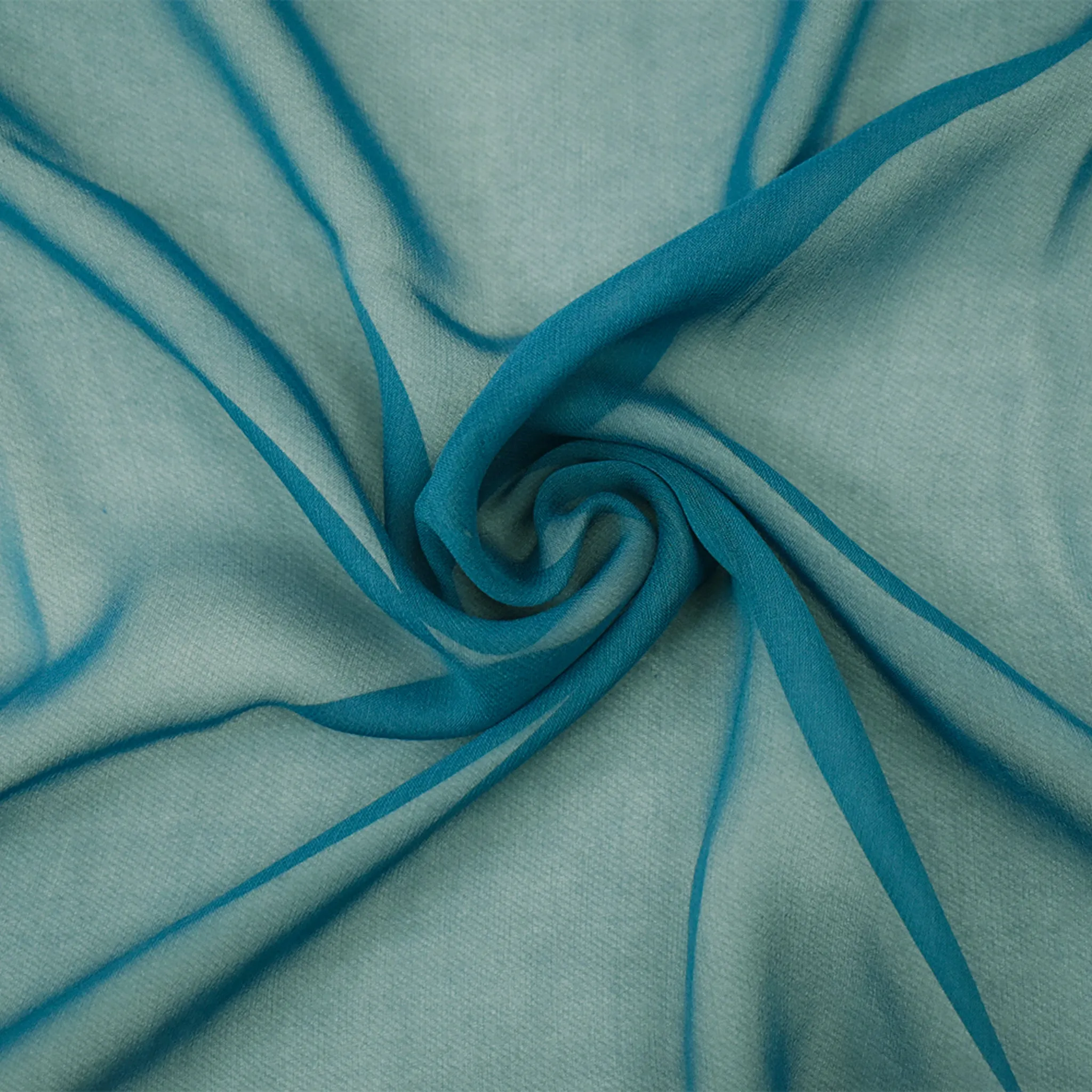 Teal Silk Chiffon Woven Fabric