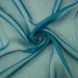 Teal Silk Chiffon Woven Fabric