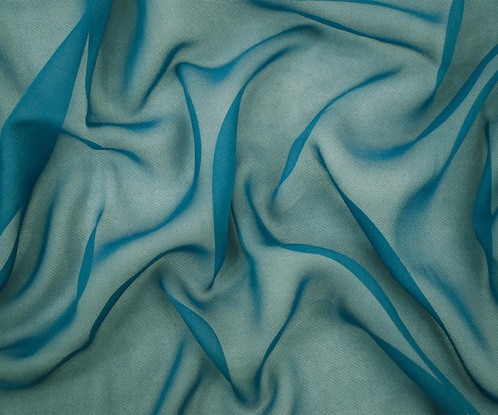 Teal Silk Chiffon Woven Fabric