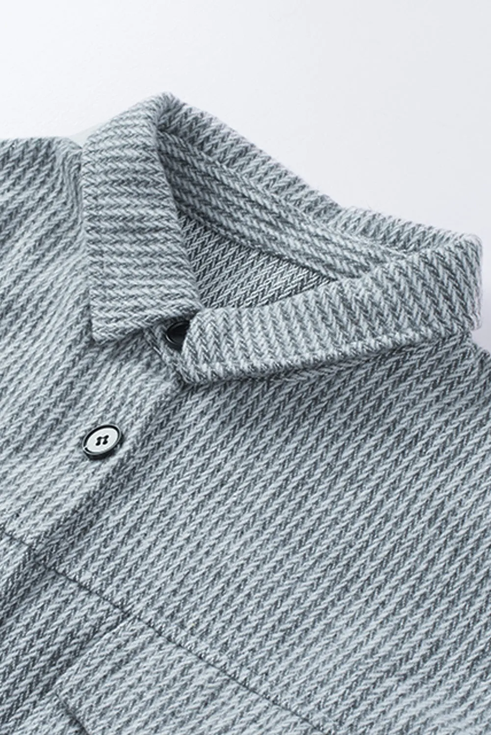 Textured Button Women Shirt Jacket