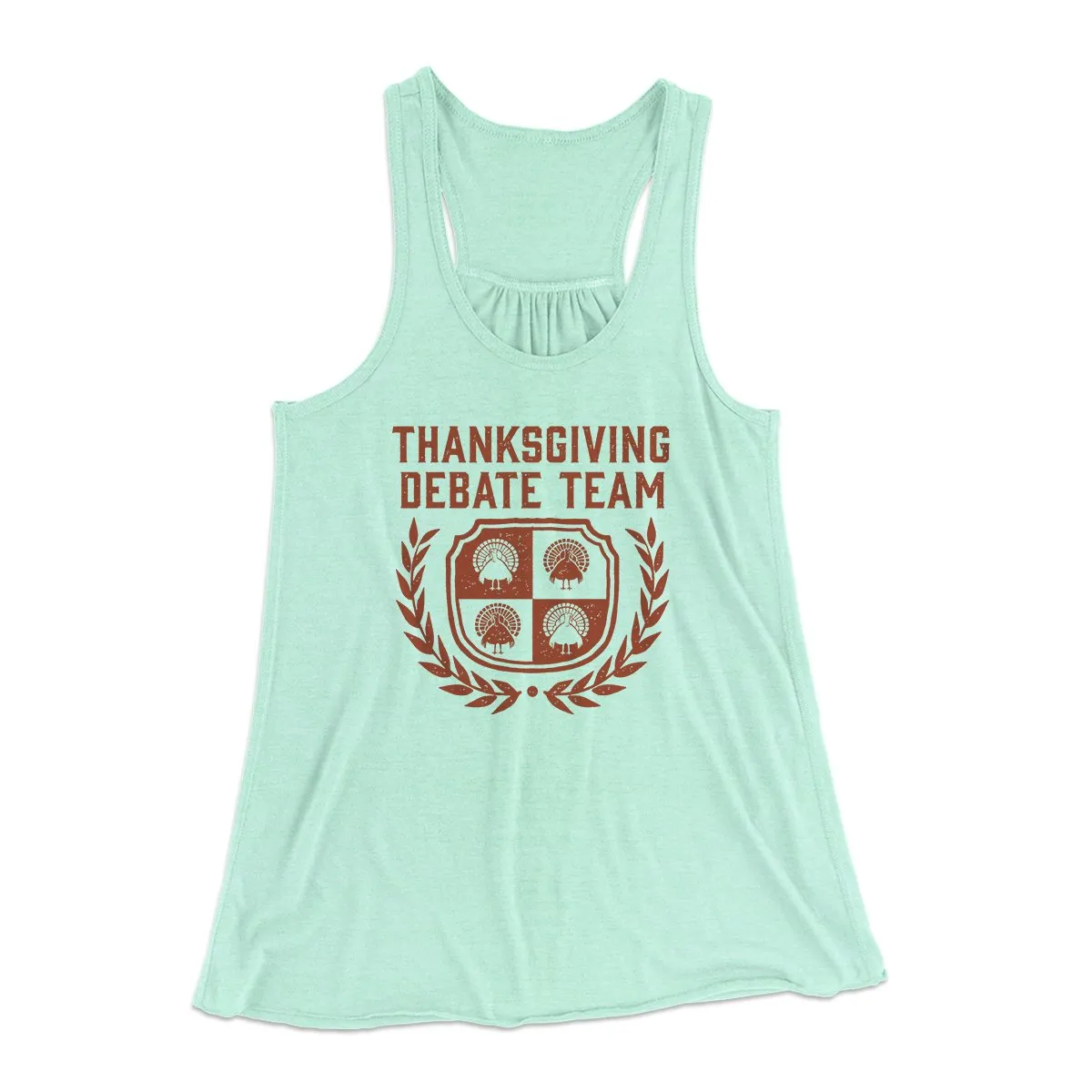 Thanksgiving Debate Team Funny Thanksgiving Women's Flowey Tank Top